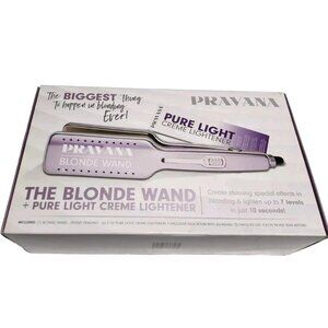 Pravana The Blonde Wand Flat Iron + 6 3oz Pure Light Cream Lighteners